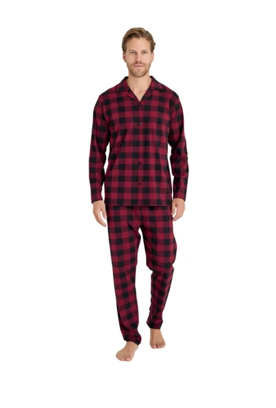 KLY Ekek Ekose Düğmeli Pijama Takımı 9209 ürün görseli