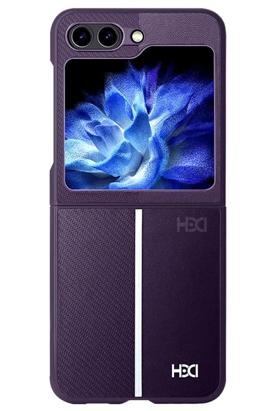 Samsung Galaxy Z Flip 5 Kılıf HBC-155 Lizbon Kapak - Derin Mor - Resim 8