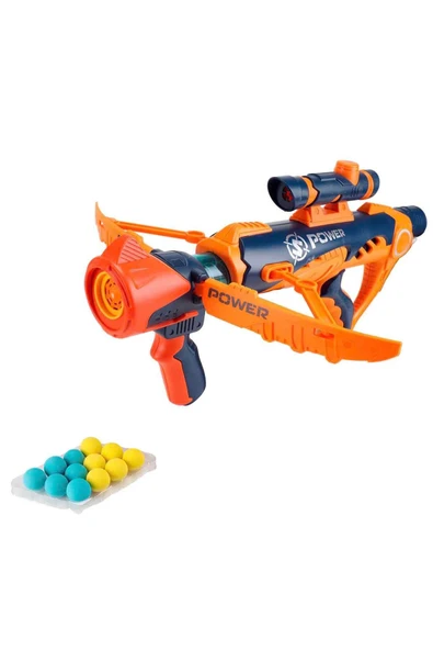 Dürbünlü 12 Mermili Sünger Top Atan Silah – Hedefleme Dürbünü & Manuel Mekanizma