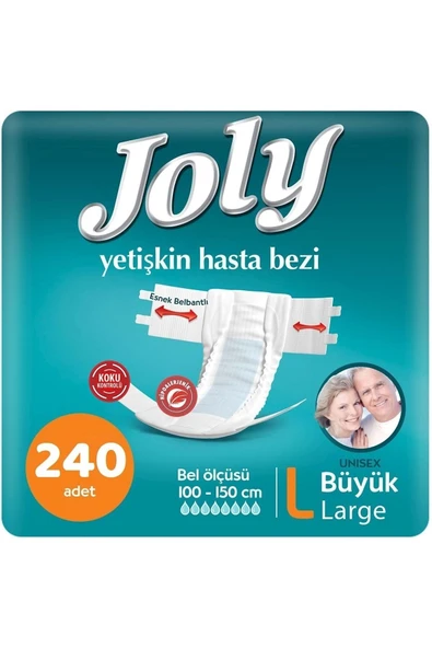 JOLY Yetişkin Hasta Bezi Bel Bantlı Large Büyük 240 Adet (8pk*30) ürün görseli