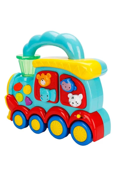 Sesli ve Işıklı Küçük Tren – Müzikli & Işıklı Bebek Oyuncağı, Hayvan Sesli Tren, Eğitim Oyuncağı - 7