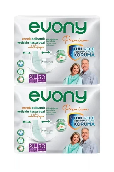 EVONY Premium Belbantlı Extra Large Xl Hasta Bezi 60 Adet ürün görseli
