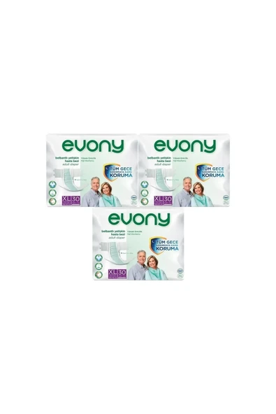 EVONY Belbantlı Hasta Bezi XL Beden – 3 Paket (Toplam 90 Adet) - Resim 2