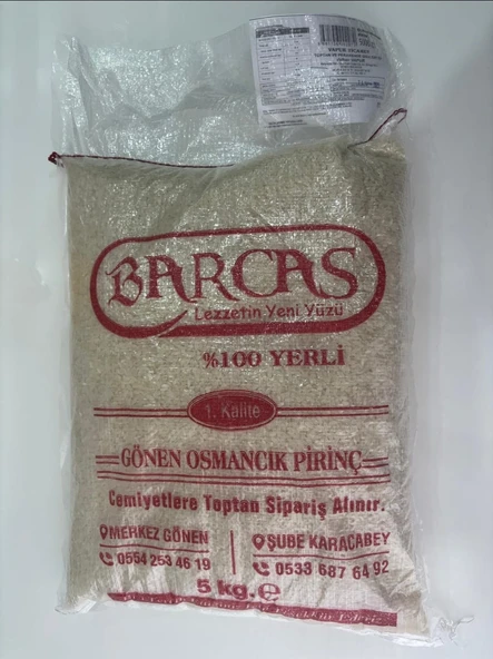 BARCAS 5 KG GÖNEN OSMANCIK PİRİNÇ ürün görseli