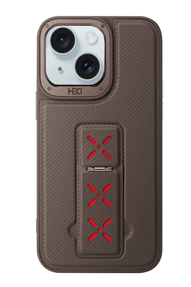 iPhone 15 HBC-248 Lima Standlı Kapak - Titan Gri ürün görseli 1