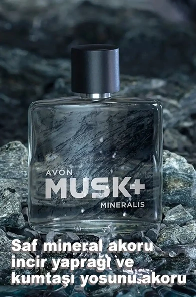 AVON Musk+ Mineralis Erkek Parfüm EDT 75ml - 1