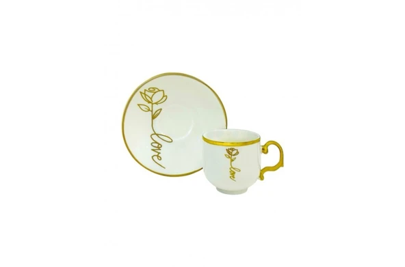 Çiftçiler Kahve Fincan Takımı 6 Kişilik Yaldızlı ürün görseli 1