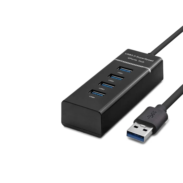 pilelistore Usb3.0 Hub 3*Usb + Usb3.0 30Cm Siyah HDX7017