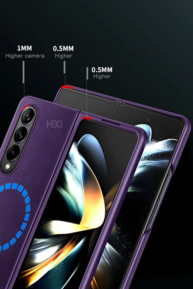 Samsung Galaxy Z Fold 3 Kılıf HBC-156 Forum Magneticsafe Kapak - Kahverengi - Resim 11