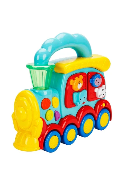 Sesli ve Işıklı Küçük Tren – Müzikli & Işıklı Bebek Oyuncağı, Hayvan Sesli Tren, Eğitim Oyuncağı - 2