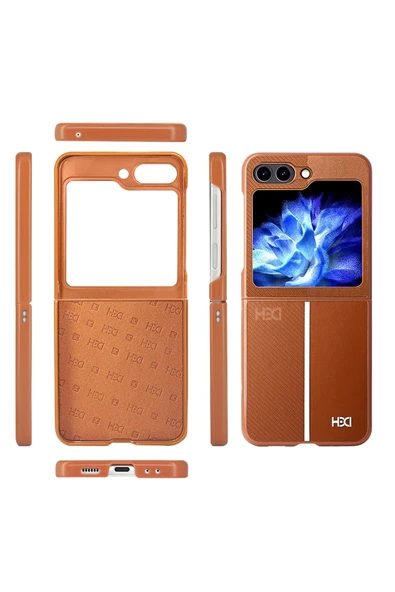 Samsung Galaxy Z Flip 5 Kılıf HBC-155 Lizbon Kapak - Derin Mor - Resim 4