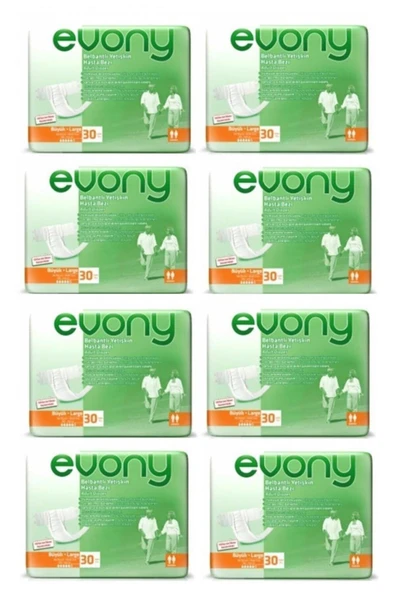 EVONY Belbantlı Hasta Bezi 240'li Büyük Large Beden 30lu 8 Paket ürün görseli