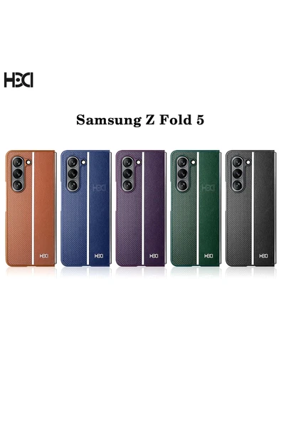 Samsung Galaxy Z Fold 5 Kılıf HBC-155 Lizbon Kapak - Derin Mor - 7