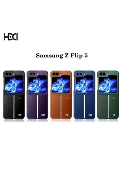 Samsung Galaxy Z Flip 5 Kılıf HBC-155 Lizbon Kapak - Derin Mor - Resim 9