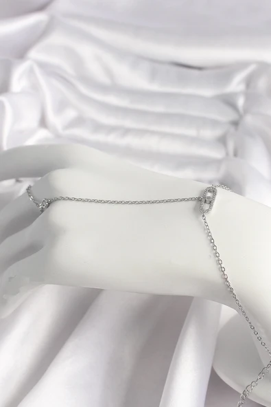 pilelistore Pirinç Gümüş Renk Zirkon Taşlı Messika Model Kadın Şahmeran - TJ-SN605