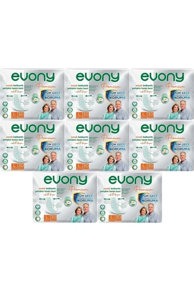 EVONY Premium Hasta Bezi Yetişkin Bel Bantlı Tekstil Yüzey L-büyük 240 Adet ürün görseli