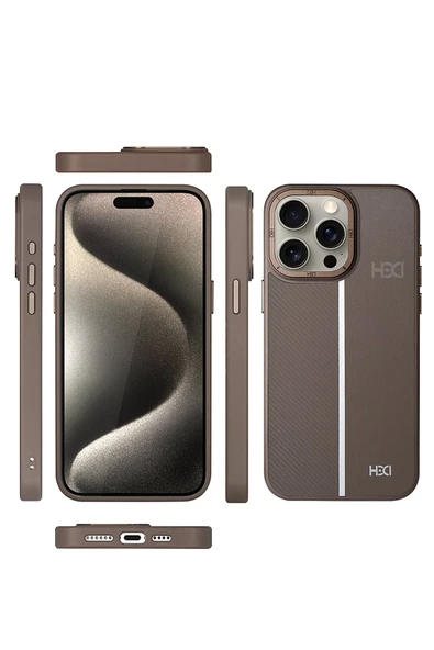 iPhone 15 Pro Kılıf HBC-155 Lizbon Kapak - Gri - 2