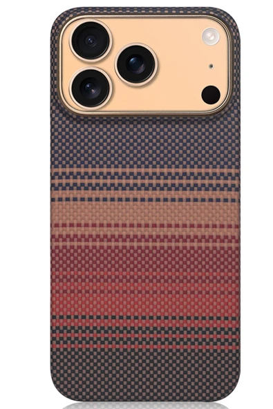 Apple iPhone 17 Pro HBC-350 Ruaha Kevlar Magsafe Kapak - Gün Batımı - Resim 3