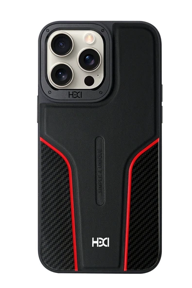 iPhone 16 Pro HBC-264 Lambor Karbon Fiber Sport Kapak - Siyah ürün görseli 1