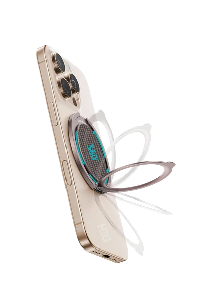 HS-024 Siwa 360 Manyetik Magsafe Kickstand Yüzük - Siyah - Resim 4