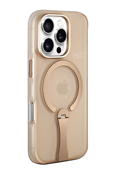 Apple iPhone 16 Pro Max HBC-354 Kunlun Standlı Magsafe Kapak - Çöl Titanyum - Resim 8