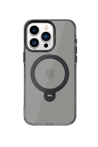 Apple iPhone 15 Pro Max HBC-338 Andes Magsafe Standlı Kapak - Siyah - Resim 9