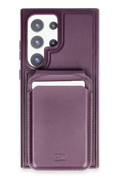 Samsung Galaxy S24 Ultra HBC-247 Atina Kartvizitli Kapak - Derin Mor - Resim 2