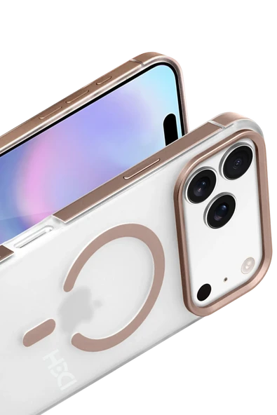 Apple iPhone 17 Pro HBC-394 Himalayas Magsafe Kapak - Çöl Titanyum - Resim 3