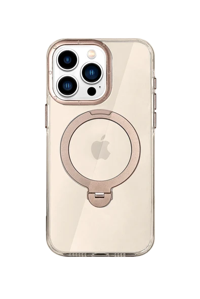 Apple iPhone 16 Pro Max HBC-338 Andes Magsafe Standlı Kapak - Gold - Resim 7