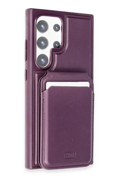 Samsung Galaxy S24 Ultra HBC-247 Atina Kartvizitli Kapak - Derin Mor ürün görseli 1