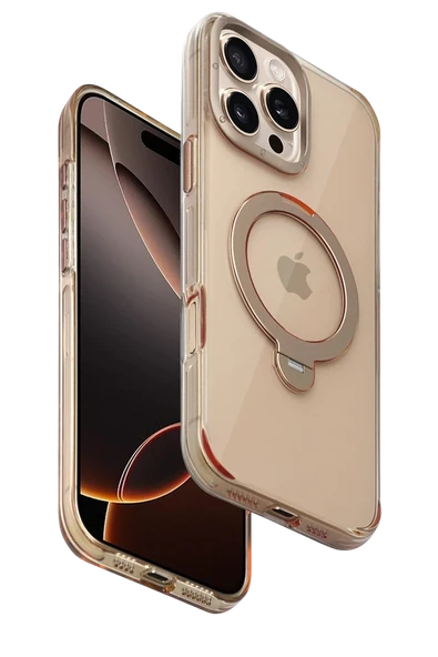 Apple iPhone 16 Pro Max HBC-338 Andes Magsafe Standlı Kapak - Gold - Resim 8