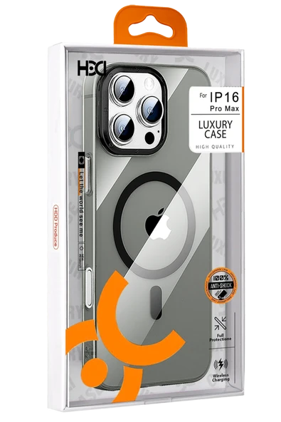 iPhone 16 HBC-306 Aden PC Magsafe Kapak - Siyah - Resim 3