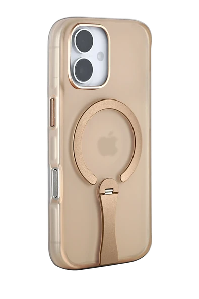 Apple iPhone 16 HBC-354 Kunlun Standlı Magsafe Kapak - Çöl Titanyum - Resim 8
