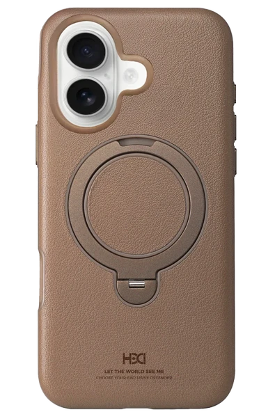 iPhone 16 Vapor Deri Magsafe Standlı Kılıf - Gold ürün görseli 1