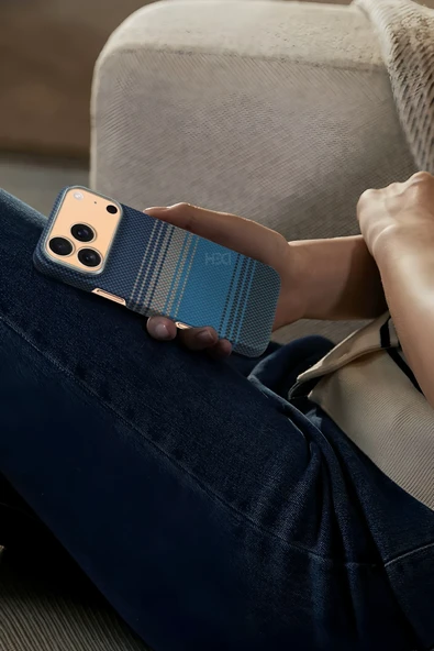 Apple iPhone 17 Pro HBC-350 Ruaha Kevlar Magsafe Kapak - Gün Batımı - Resim 5