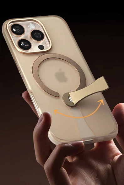 Apple iPhone 16 Pro Max HBC-354 Kunlun Standlı Magsafe Kapak - Siyah - Resim 9