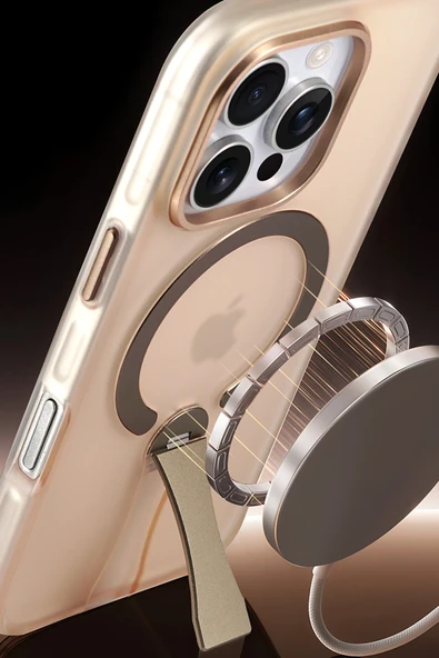 Apple iPhone 15 Pro Max HBC-354 Kunlun Standlı Magsafe Kapak - Siyah - Resim 10