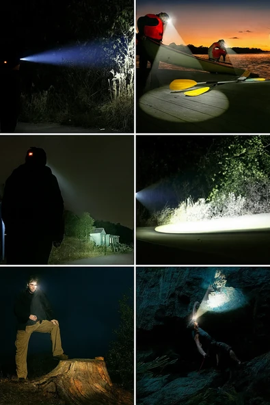 Şarj Edilebilir,600MAH , Güçlü Kafa Lambası, 46 mm Reflektör, 3 Modlu El Feneri - 5