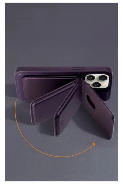 Samsung Galaxy S24 Ultra HBC-247 Atina Kartvizitli Kapak - Derin Mor - Resim 4