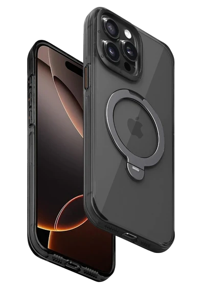 Apple iPhone 15 Pro Max HBC-338 Andes Magsafe Standlı Kapak - Siyah - Resim 8