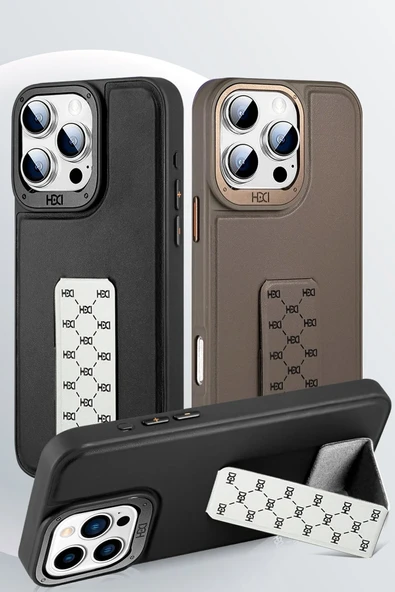 iPhone 15 Pro HBC-265 Madrid Magsafe Standlı Kapak - Kahverengi - Resim 2
