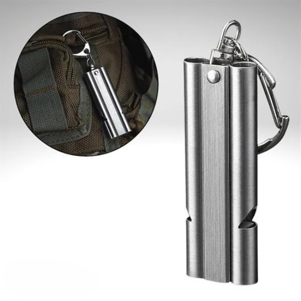 Alüminyum SOS Düdük Anahtarlık - Resim 4