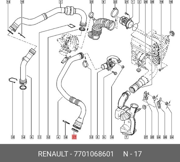 Turbo Borusu Contası (Oring) Renault Fluence Megane 3 1.5 Dci 7701068601 MAİS - Resim 2