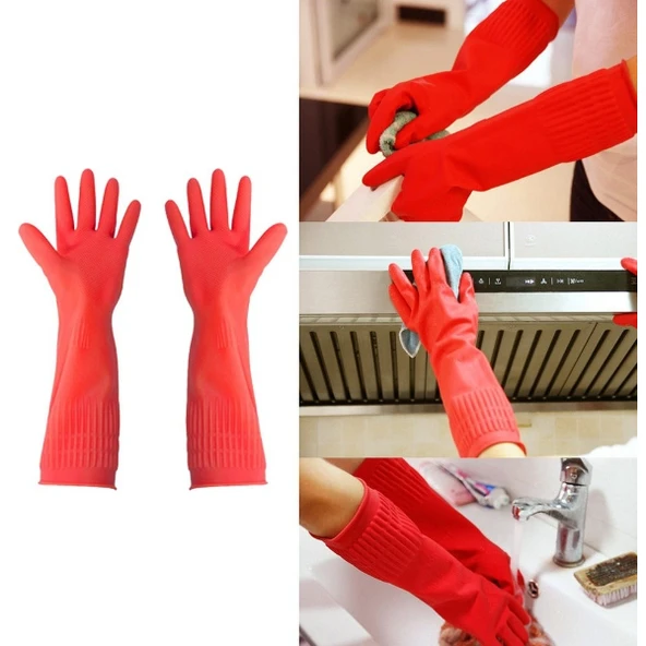 Uzun Konç Bulaşık Eldiveni L Beden - Resim 2