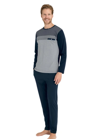 Kly O Yaka Flato Cepli Pijama Takım- 9217 - Resim 2