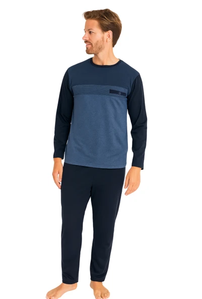 Kly O Yaka Flato Cepli Pijama Takım- 9217 ürün görseli