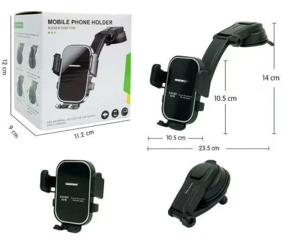 Torpido Üstü Vakumlu Araç Telefon Tutucu Ayarlanabilir Uzun Kollu - 3