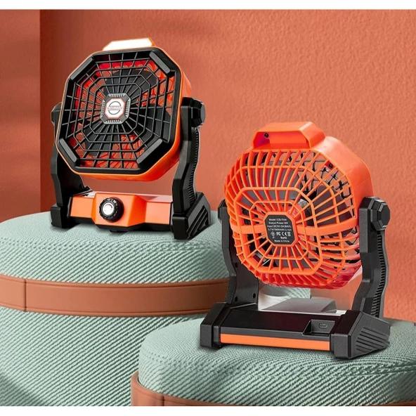 Mini Şarjlı Ledli Kare Fan - Resim 3