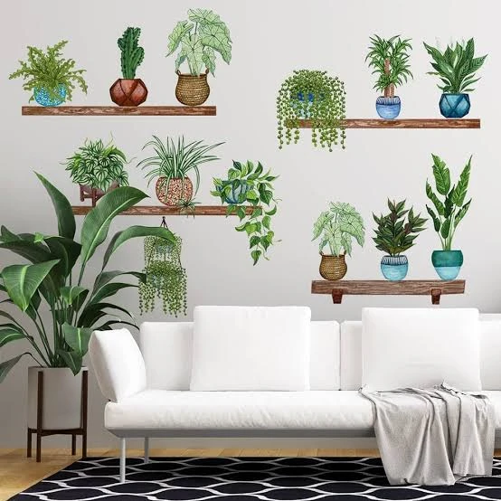 Tropikal Bitkiler Duvar Stickerı Model B - Resim 2