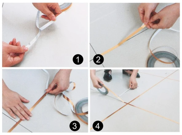 0.5 cm 50 Metre Gri Fayans Arası Şerit Bant - 4